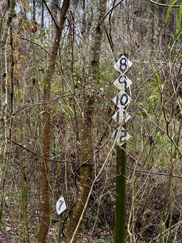 Odd numbered sign on the trail