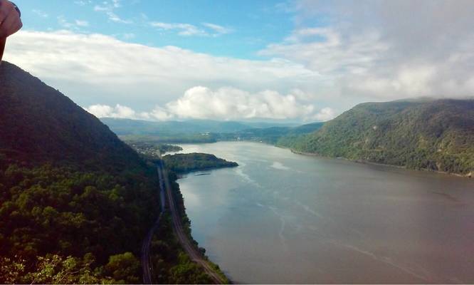 Vista point with views of the Hudson River