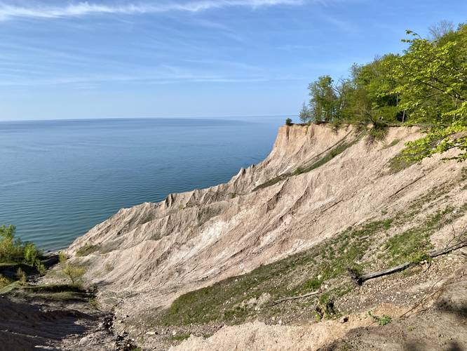View of sloping bluffs