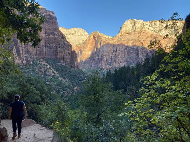 Hiking down into Zion Valley from Upper Emerald Pools