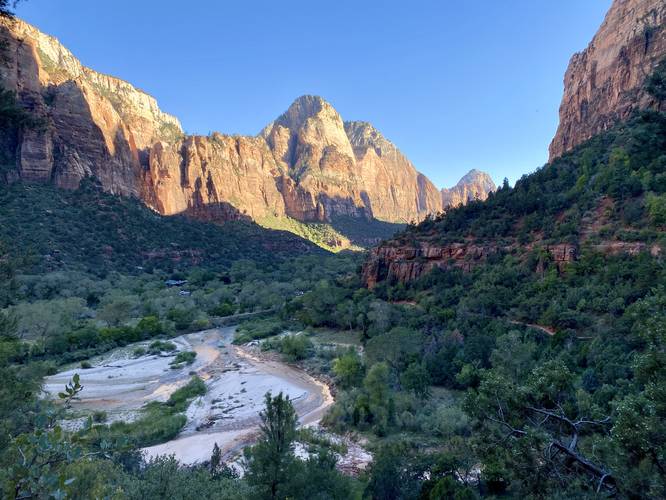 View of the Virgin River and Zion Valley