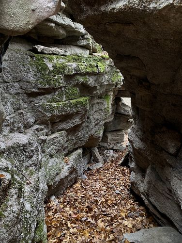 Inside the second rock crags