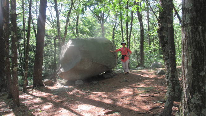 Huge unusual boulder near Wolf Den Hill