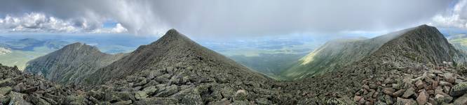 Panoramic view from the Knife Edge Trail on Katahdin
