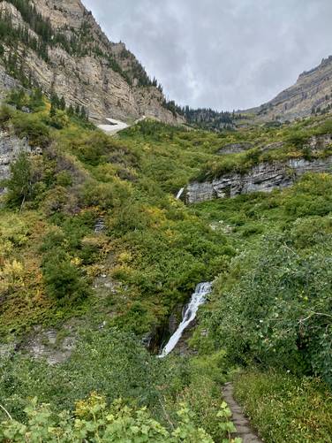View of Lower Timp Falls (approx. 40-feet tall)