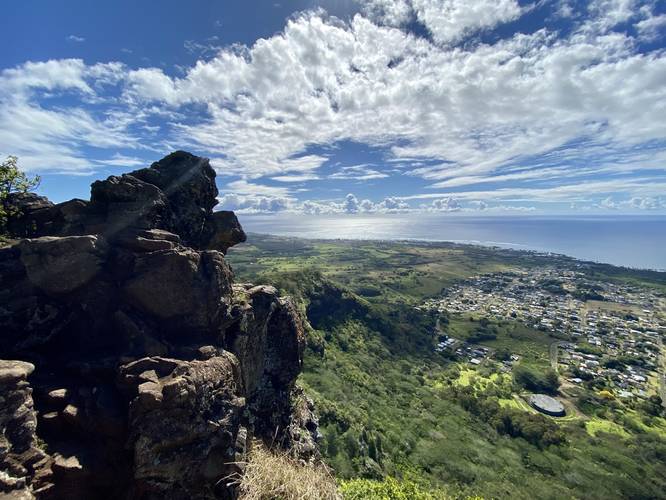 Northward view of Wailua, HI (Kauai) from Nounou's "Giant's Nose" ridge