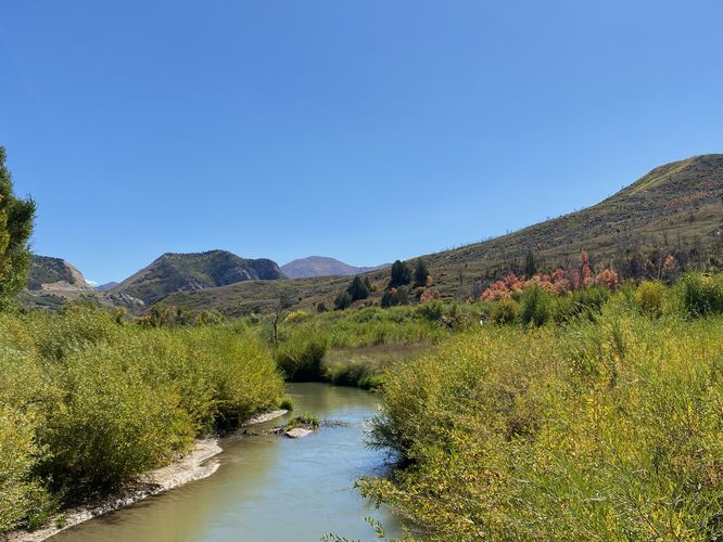View of the Spanish Fork River (w/autumn foliage)