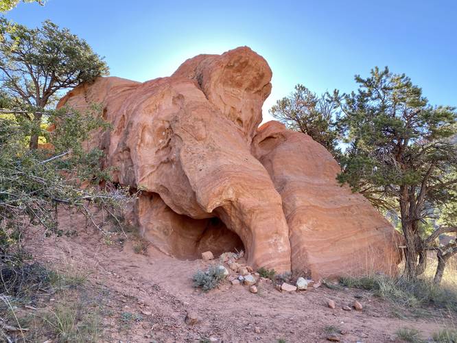 Rock formation with a small cave