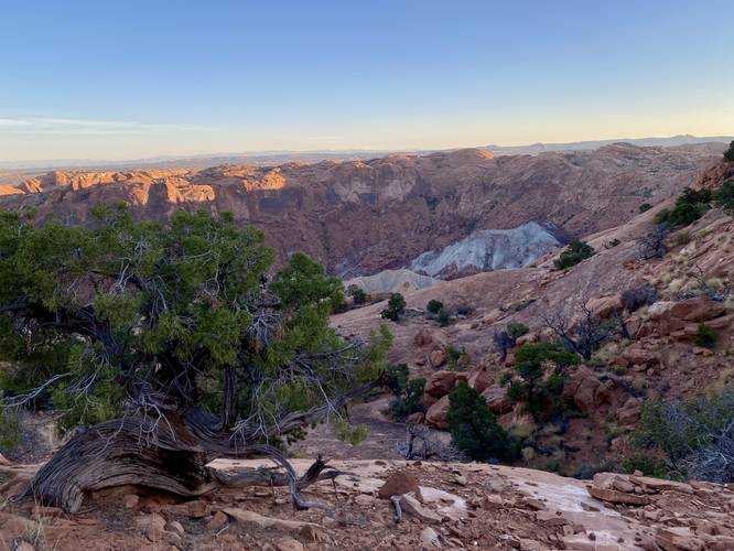 View into Upheaval Dome from the trail