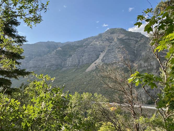 View across Provo Canyon of Mt. Timpanogos